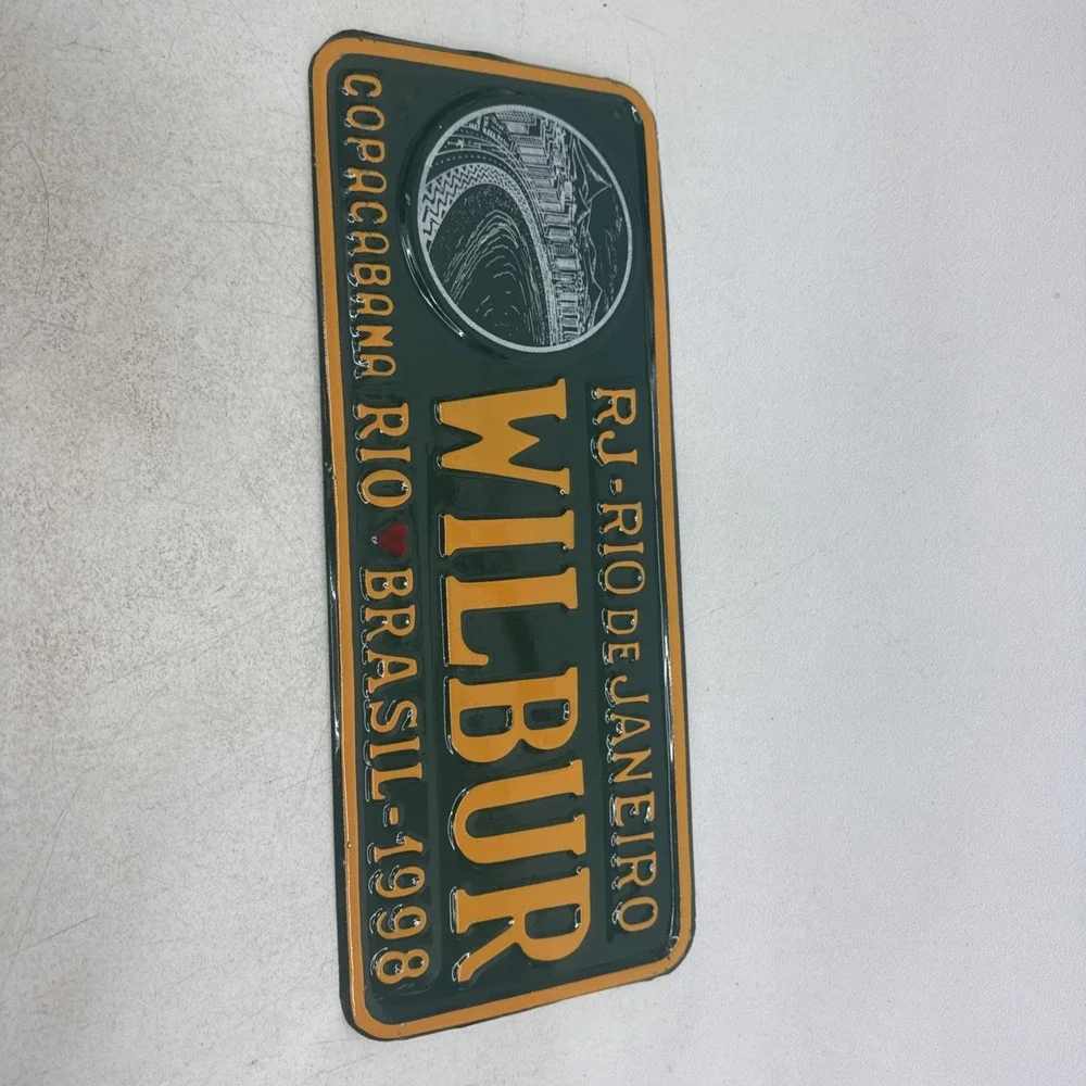 VTG Rio De Janeiro Copacabana 1998 WILBUR  License Plate 1993 Green Yellow